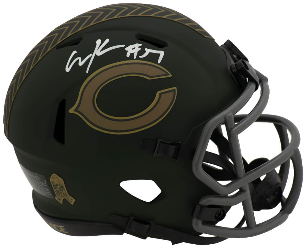 KREMIN301 Olin Kreutz Signed Chicago Bears 2025 Salute Riddell Speed Mini Helmet