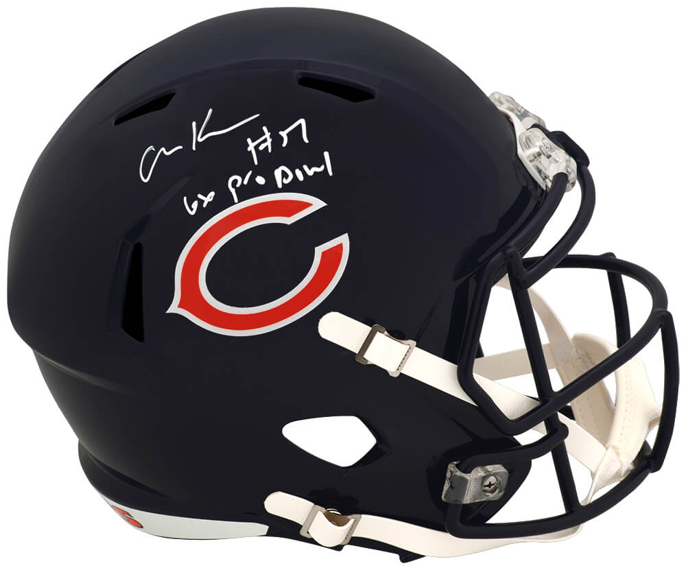 KREREP310 Olin Kreutz Signed Chicago Bears Riddell Full Size Speed Replica Helmet with 6x Pro Bowl