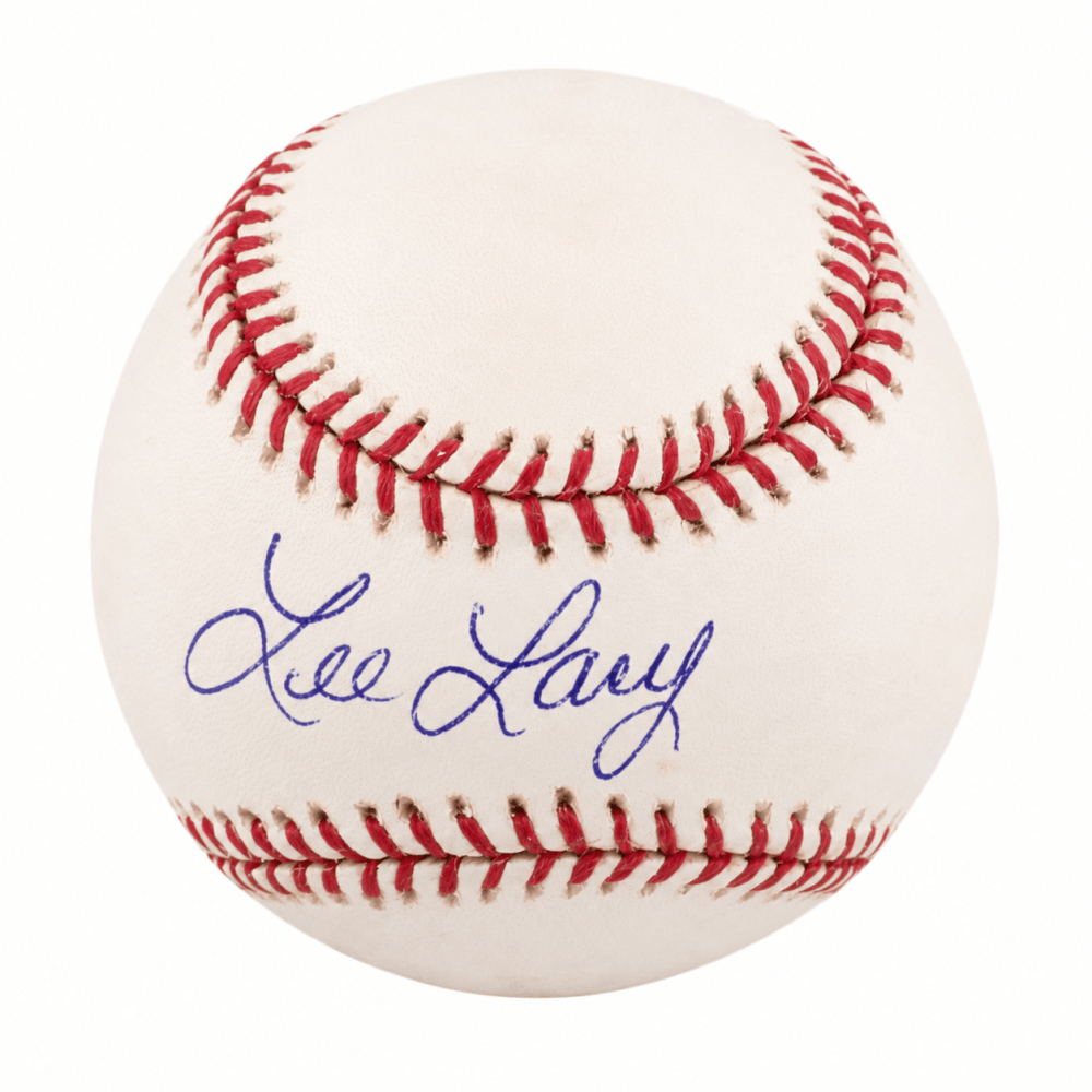 LACBSB110TW Lee Lacy Signed Rawlings Selig MLB Baseball