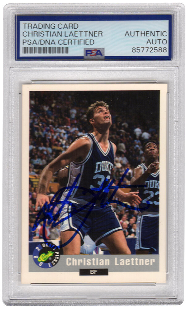 LAECAR214 Christian Laettner Signed 1992 Classic Draft Picks Basketball Trading Card - No.43 - PSA Encapsulated