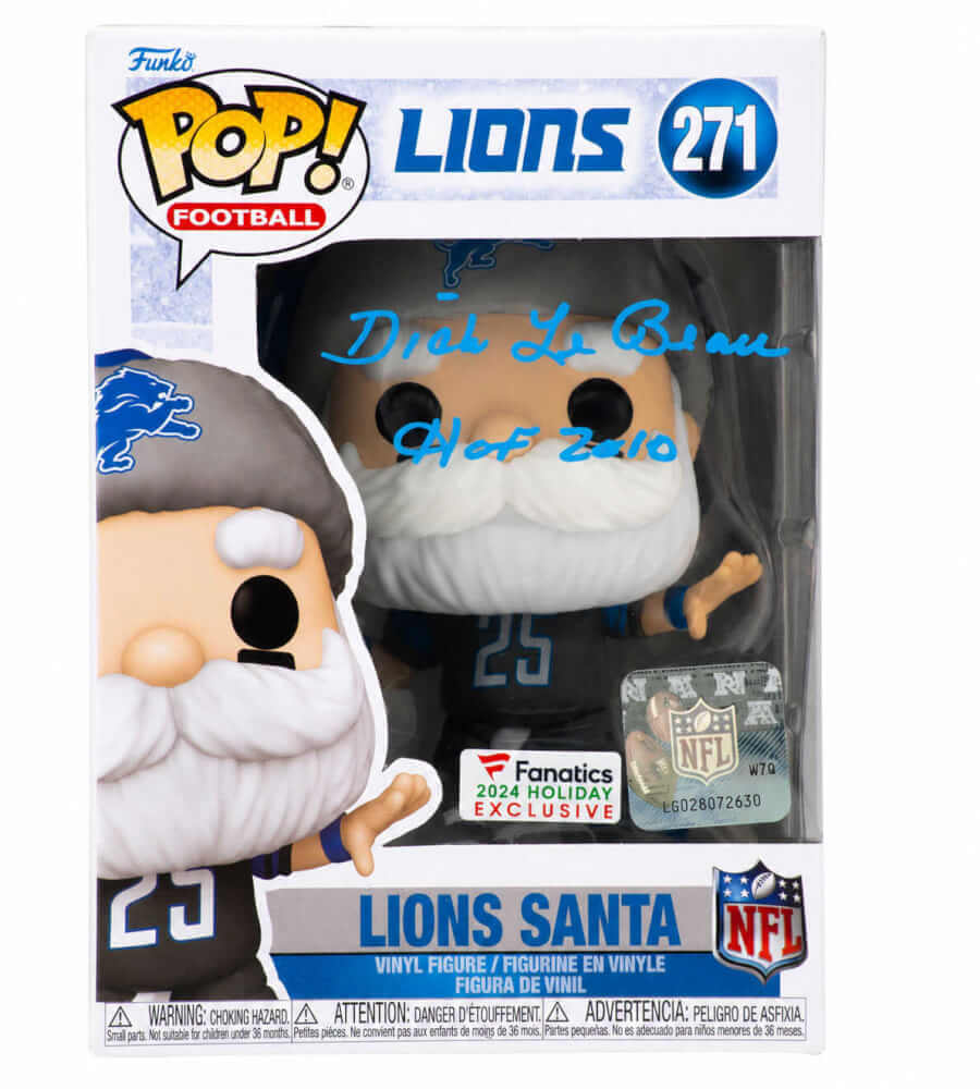 LEBFUN300 Dick LeBeau Signed Detroit Lions Santa No.271 Funko Pop Doll with HOF 2010