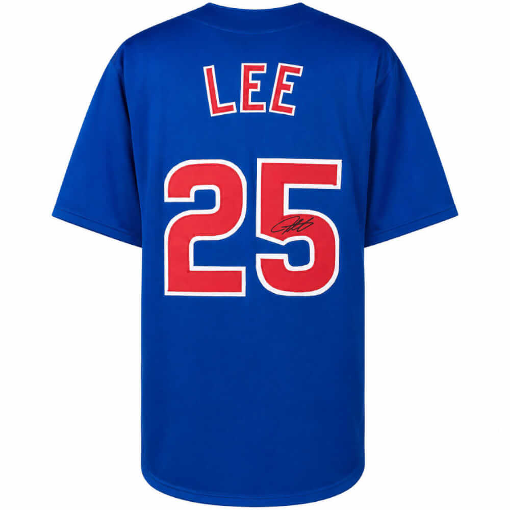 LEEJRY103 Derrek Lee Signed Blue Custom Baseball Jersey
