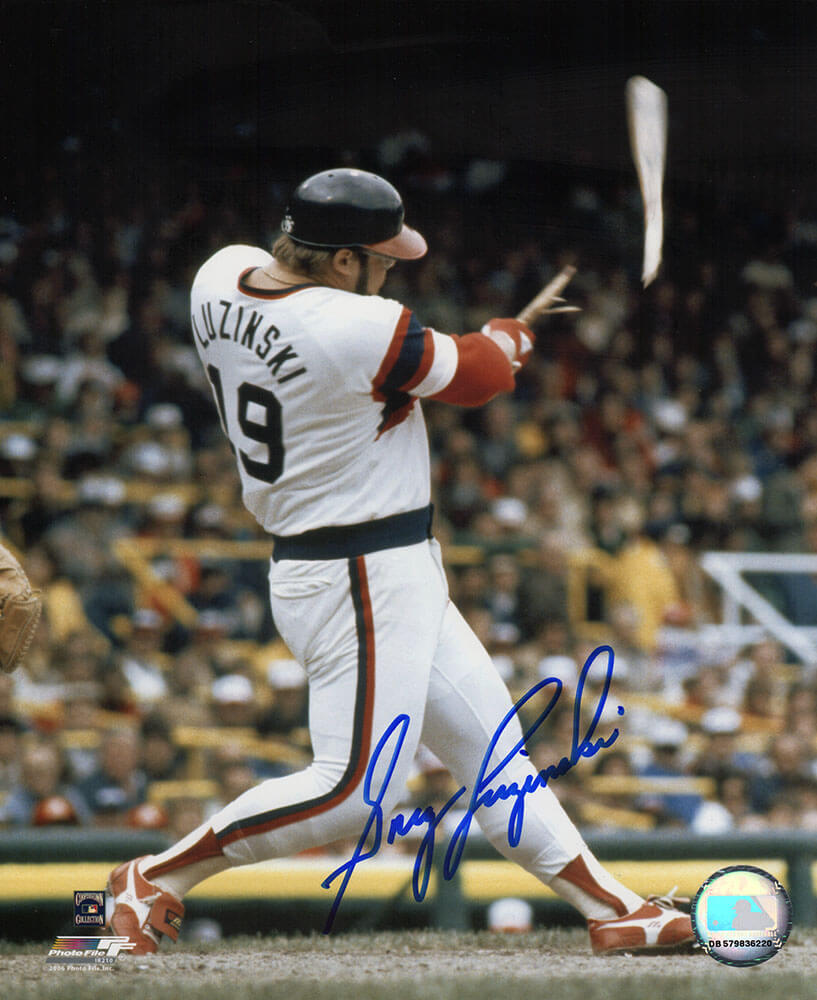 LUZ08P103 8 x 10 in. Greg Luzinski Signed Chicago White Sox Batting Photo