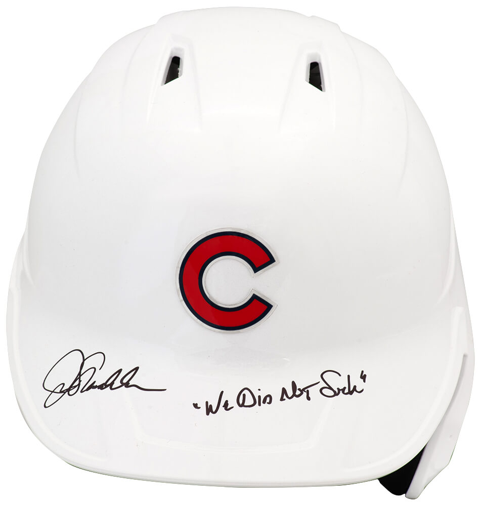 MADBTH111 Joe Maddon Signed Chicago Cubs White Rawlings Full Size Batting Helmet with We Did Not Suck