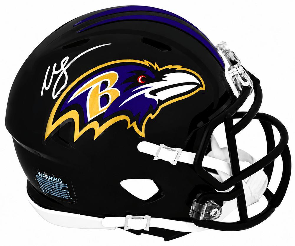 MCGMIN303 Willis McGahee Signed Baltimore Ravens Riddell Speed Mini Helmet