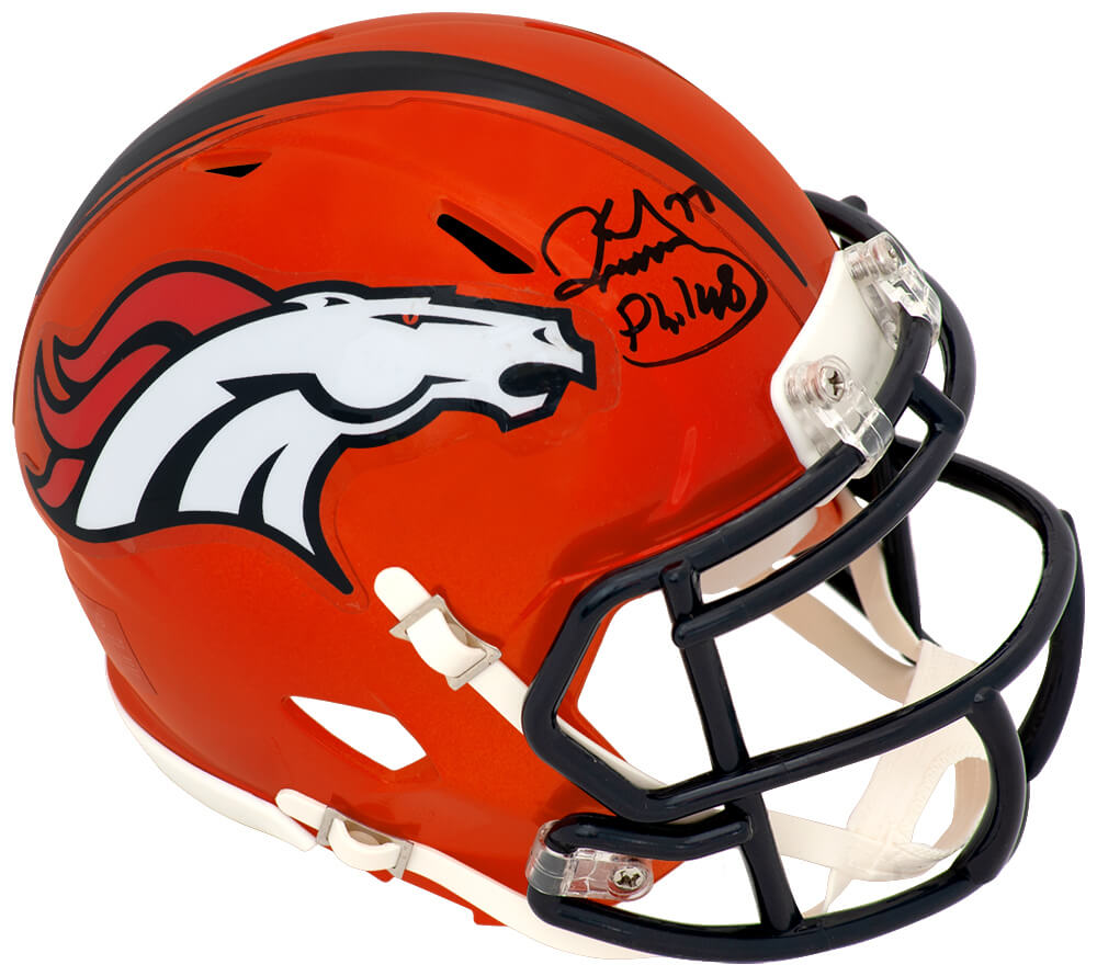 MECMIN302 Karl Mecklenburg Signed Denver Broncos Flash Riddell Speed Mini Helmet