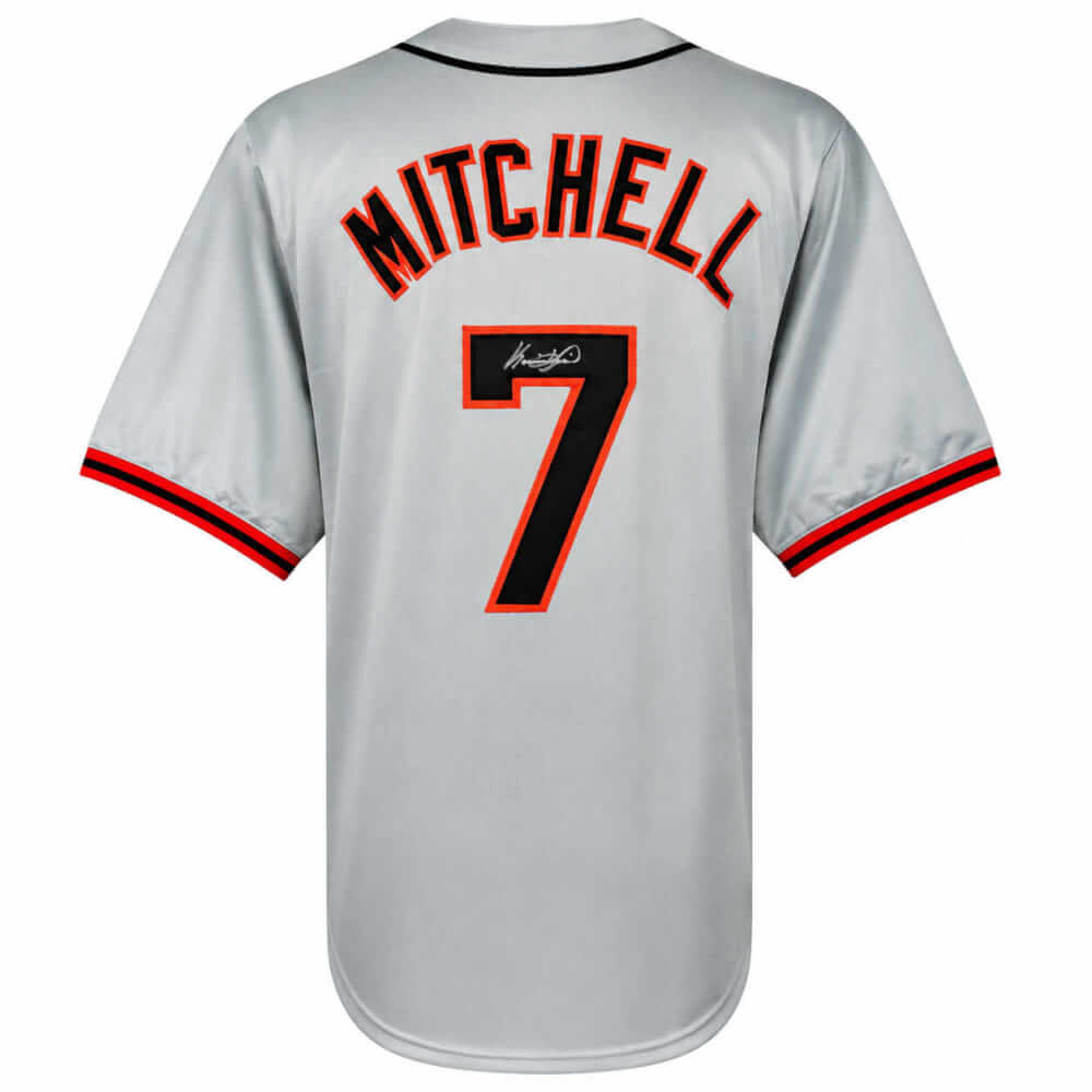 MITJRY102 Kevin Mitchell Signed Gray Throwback Custom Baseball Jersey