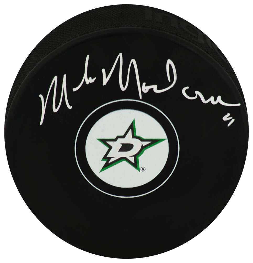MODPUC410 Mike Modano Signed Dallas Stars Logo Hockey Puck