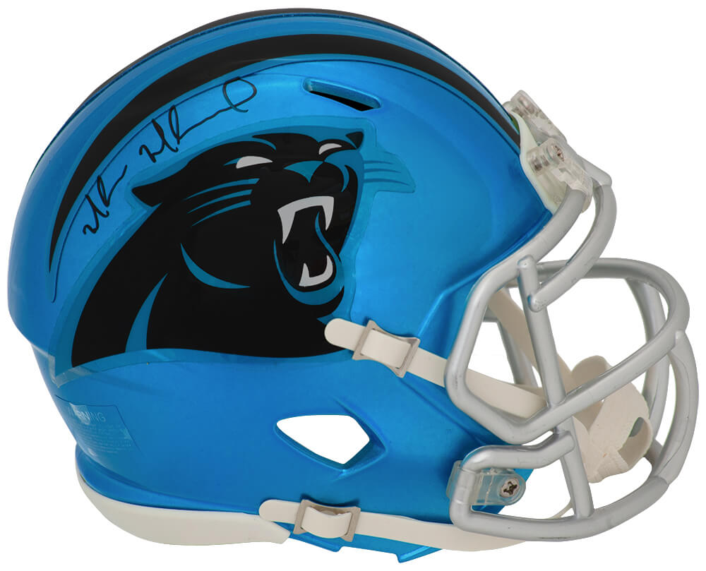 MUHMIN302 Muhsin Muhammad Signed Carolina Panthers Flash Riddell Speed Mini Helmet