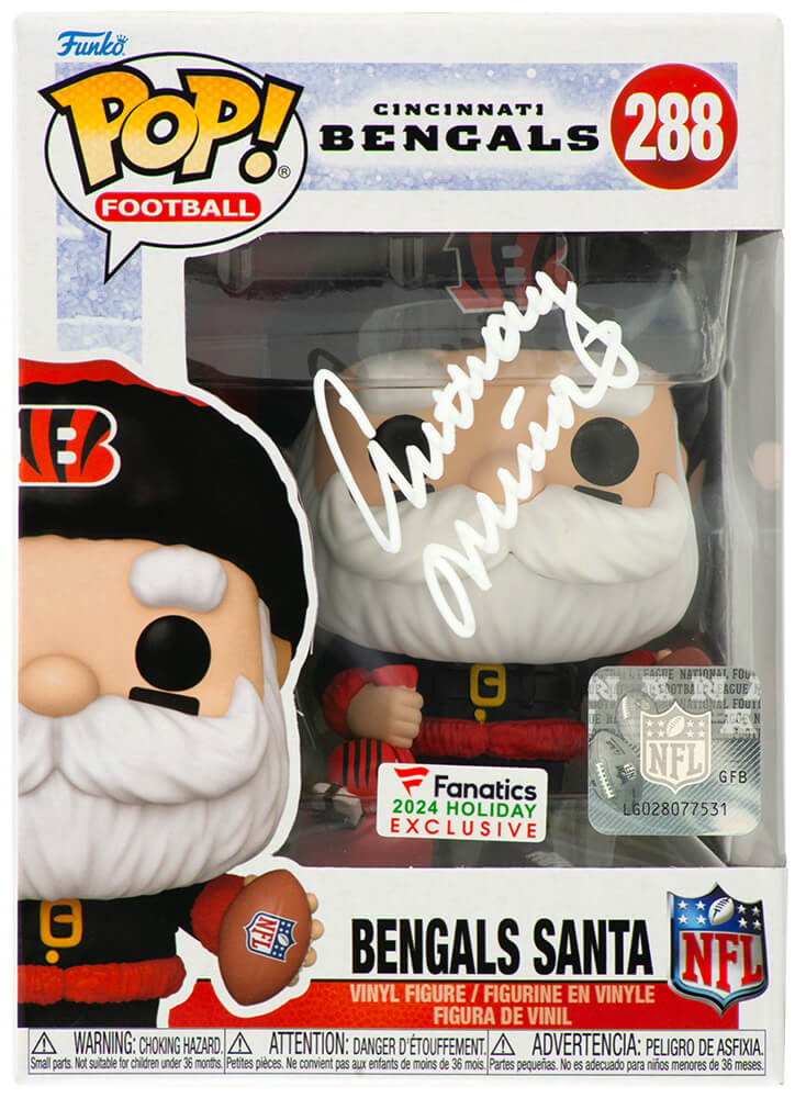 MUNFUN301 Anthony Munoz Signed Cincinnati Bengals Santa Funko Pop Doll - No.288