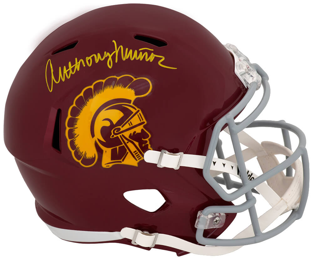 MUNREP310 Anthony Munoz Signed USC Trojans Riddell Full Size Speed Replica Helmet