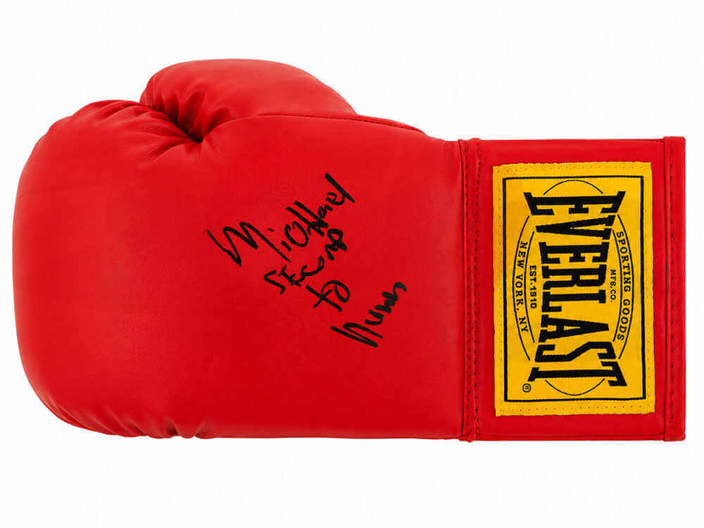 NUNGLV508 Michael Nunn Signed Everlast Red Full Size Boxing Glove with Second to Nunn