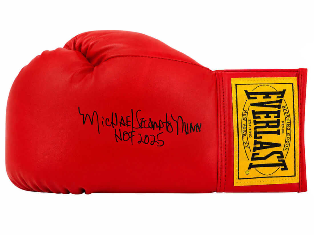 NUNGLV509 Michael Second to Nunn Signed Everlast Red Full Size Boxing Glove with HOF 2025