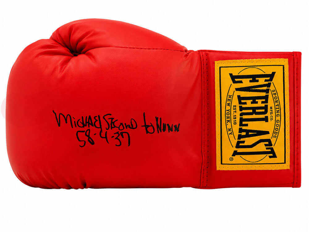 NUNGLV510 Michael Second to Nunn Signed Everlast Red Full Size Boxing Glove with 58-4, 37 KOs