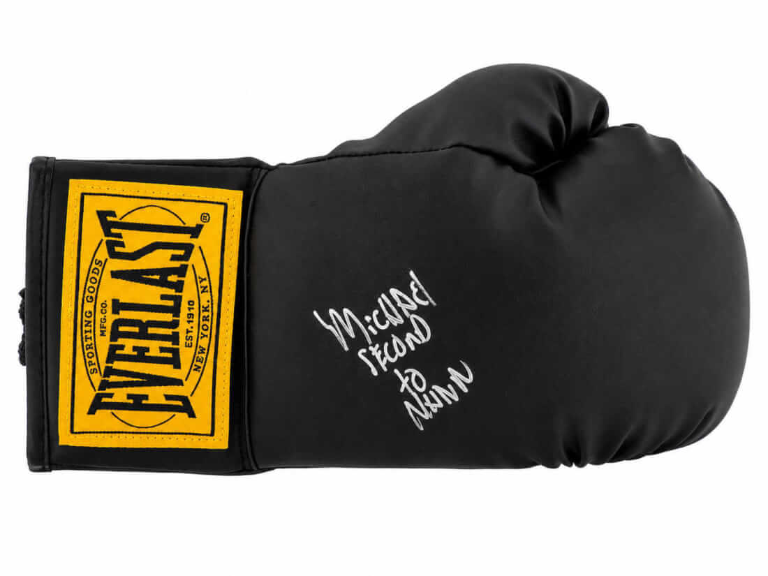 NUNGLV511 Michael Nunn Signed Everlast Black Full Size Boxing Glove with Second to Nunn