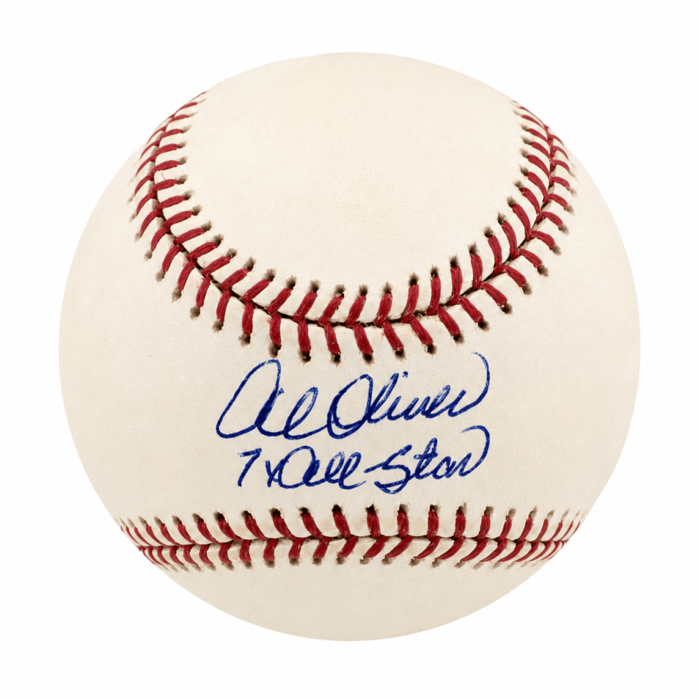 OLIBSB112TW Al Oliver Signed Rawlings Selig MLB Baseball with 7x AS