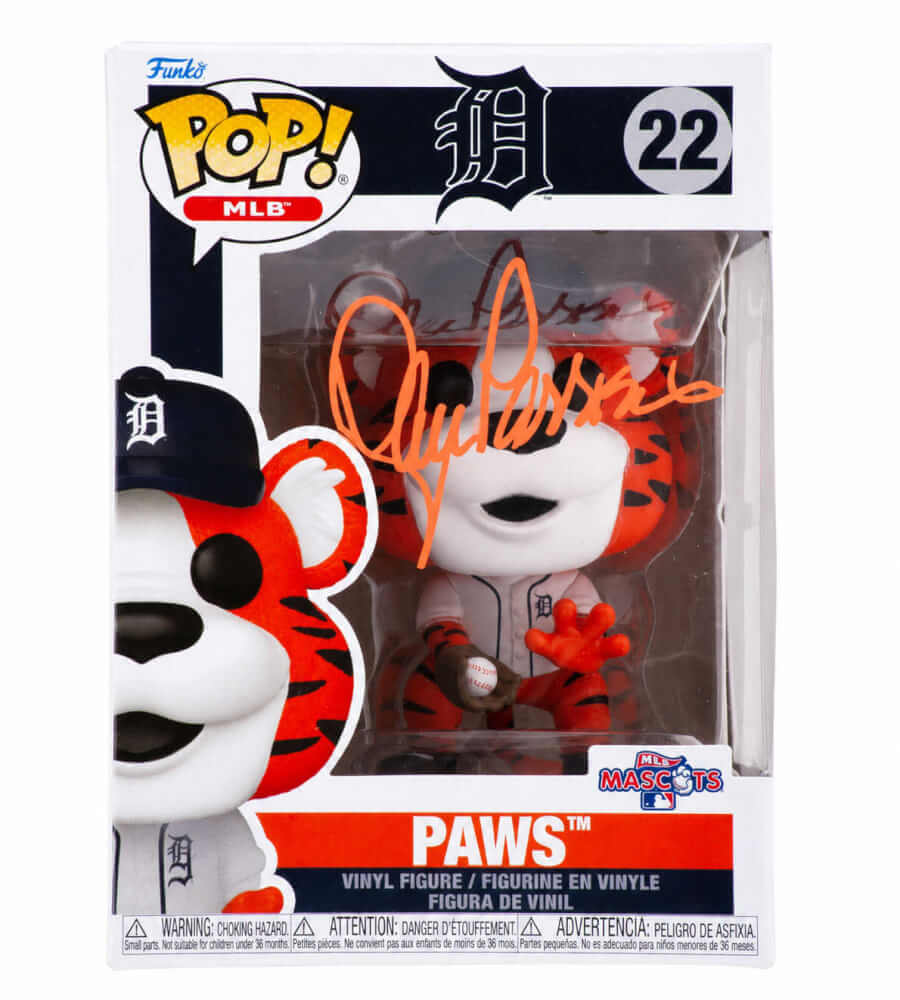 PARFUN100 Lance Parrish Signed Detroit Tigers Paws MLB Mascot Funko Pop Doll - No.22