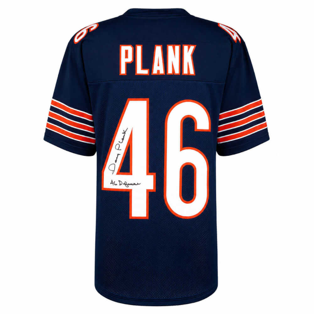 PLAJRY300 Doug Plank Signed Navy Custom Football Jersey with 46 Defense