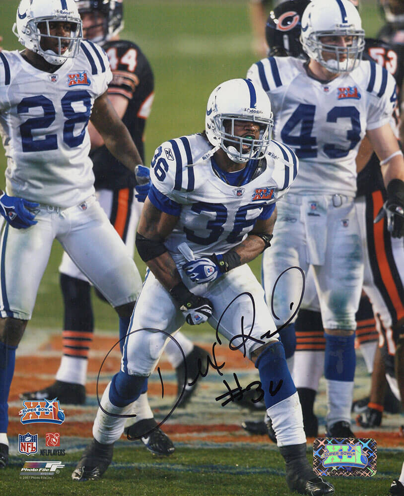 REI08P311 8 x 10 in. Dexter Reid Signed Indianapolis Colts Super Bowl XLI Action Photo