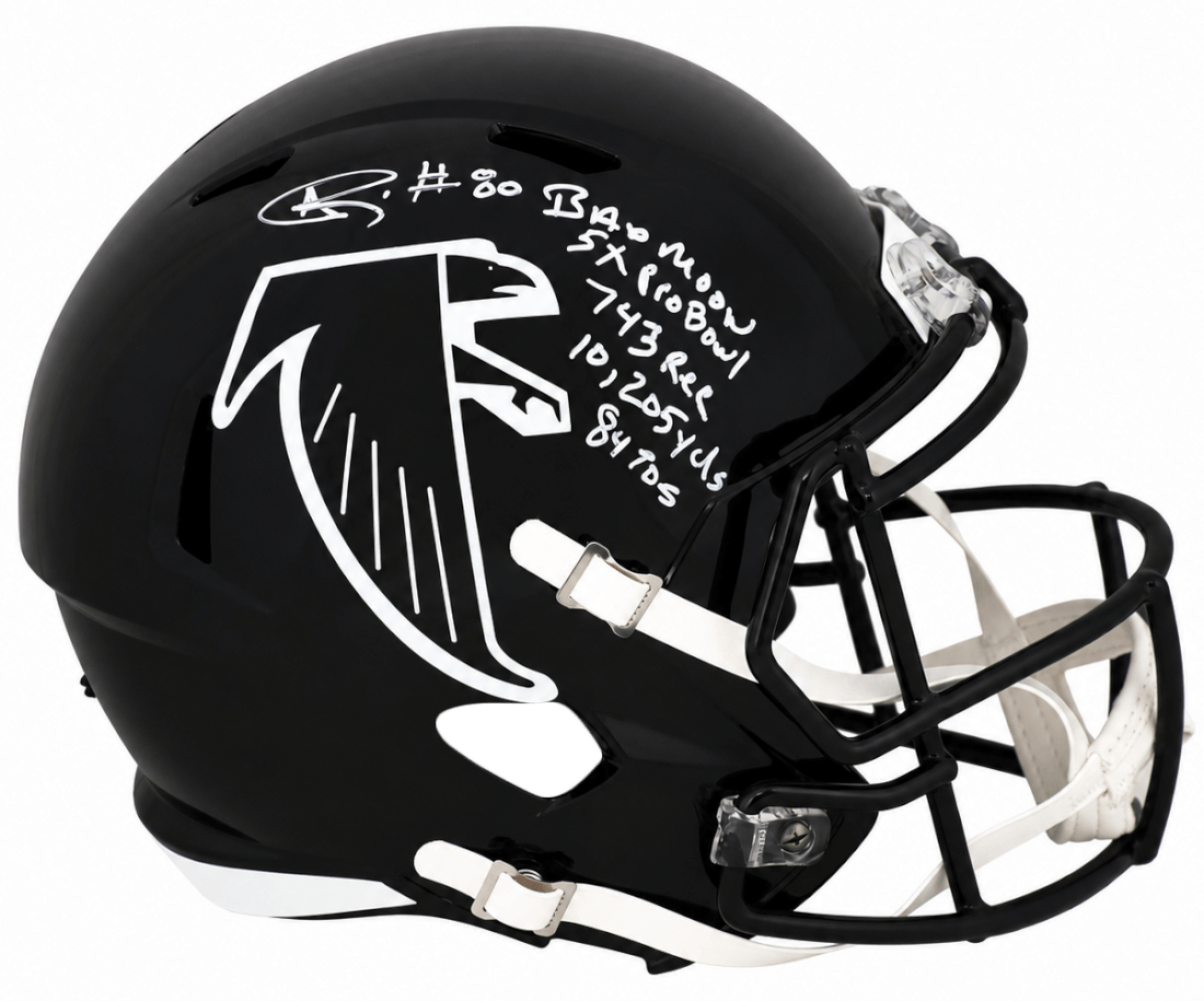RISREP338 Andre Rison Signed Atlanta Falcons 90-02 Style Throwback Riddell Full Size Speed Replica Helmet with 5-Inscriptions