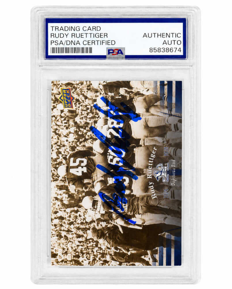 RUECAR301 Rudy Ruettiger Signed Notre Dame 2013 Upper Deck Carried Off Field Football Card - No.27 - PSA Encapsulated