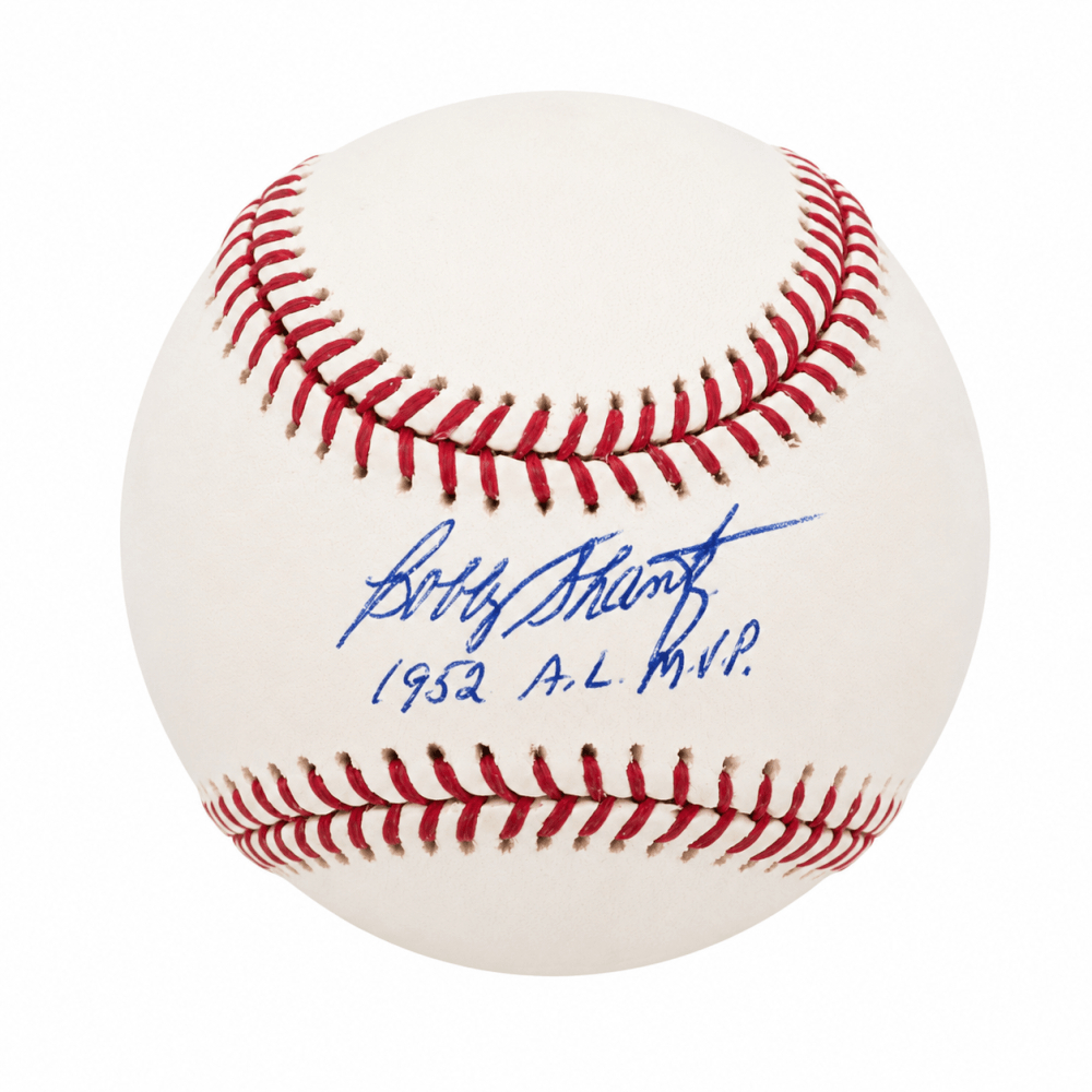 SHABSB101TW Bobby Shantz Signed Rawlings Selig MLB Baseball with 1952 AL MVP