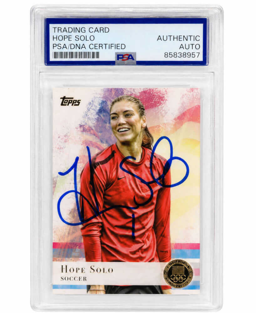 SOLCAR501 Hope Solo Signed 2012 Topps US Olympic Gold Card - No.50 - PSA Encapsulated