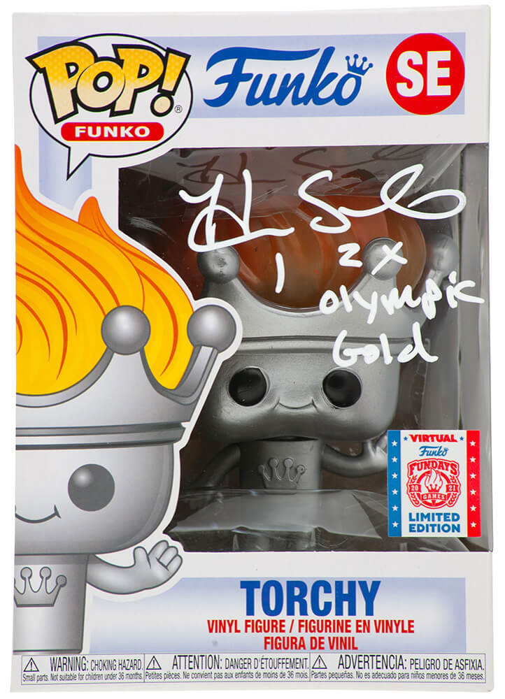 SOLFUN500 Hope Solo Signed Torchy No.SE Funko Pop Doll with 2x Olympic Gold