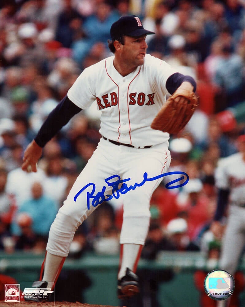 STA08P110TW 8 x 10 in. Bob Stanley Signed Boston Red Sox Pitching Photo