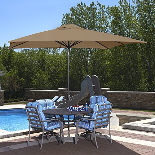Picture of Blue Wave NU5448SS 8 x 10 ft. Caspian Rectangular Market Umbrella in Stone Acrylic