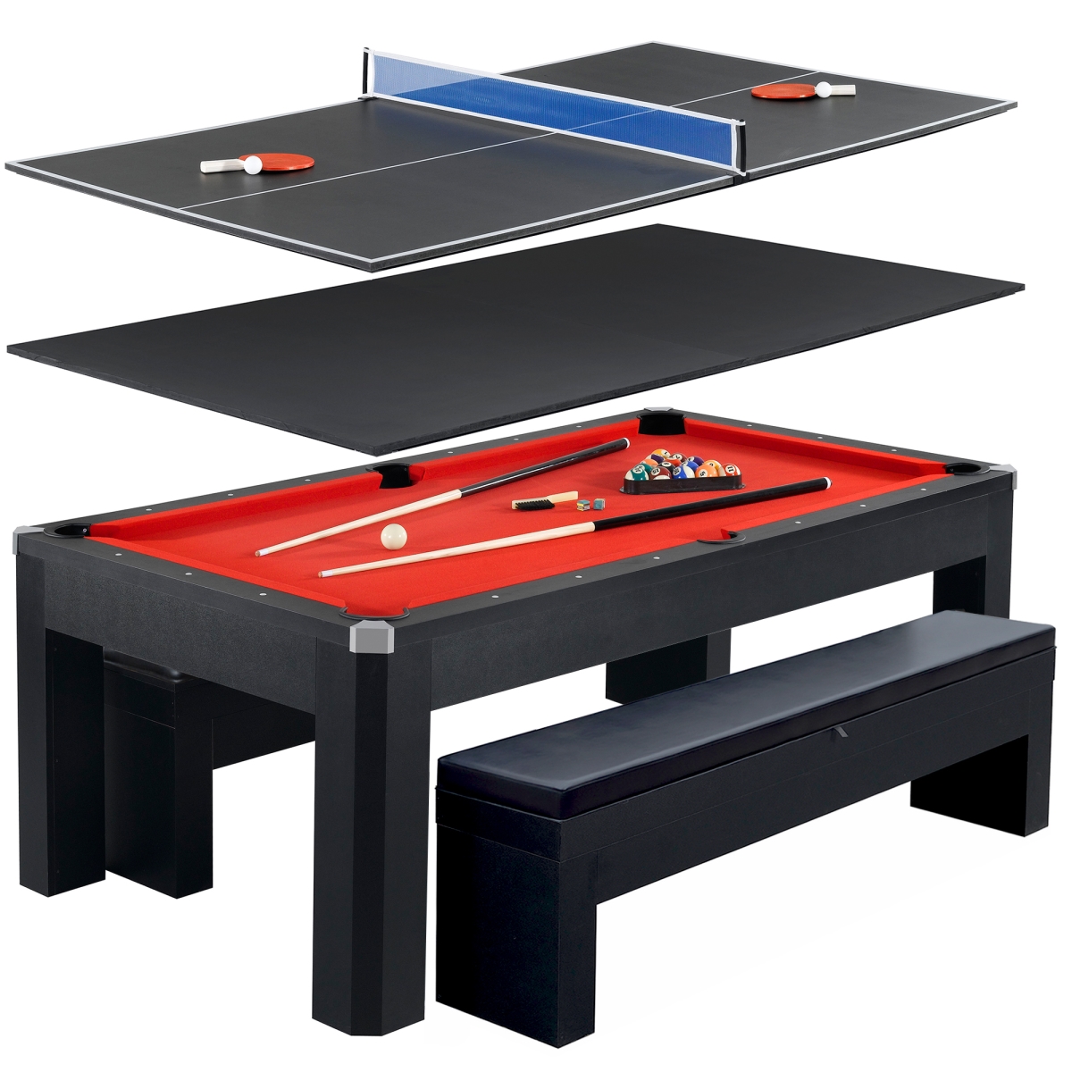 Picture of Carmelli NG2530PR 7 ft. Park Avenue Pool Table Combo Set, Black