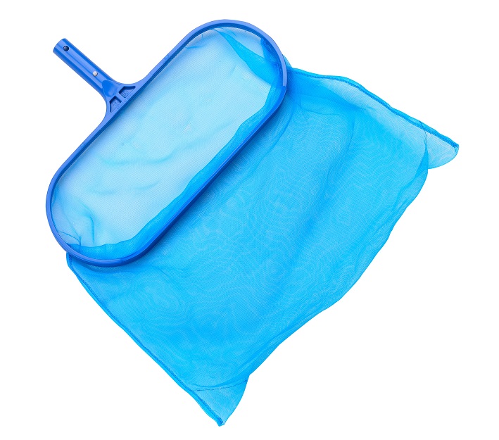 Deep Pool Bag Rake with Fine Mesh for Cleaning Swimming Pools, Blue & Aluminum