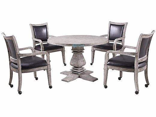 Montecito 2-in-1 Poker Game Table Set - Driftwood Finish
