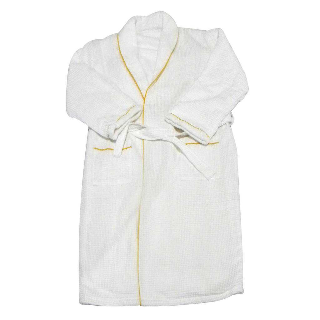 Picture of Blue Wave SA5120 Spa & Sauna Robe with Gold Trim&#44; White