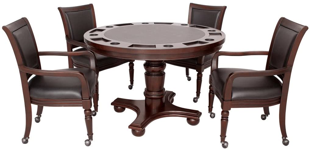 Picture of Blue Wave BG2348W Bridgeport 2-in-1 Poker Game Table Set - Walnut
