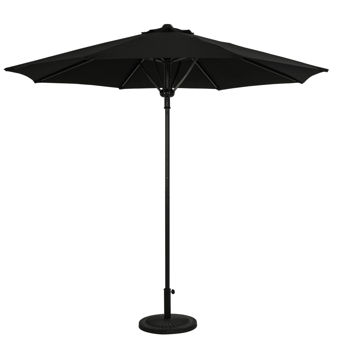 NU6839 9 ft. Cabo II Spring-Up Octagonal Breez-Tex Market Umbrella, Black