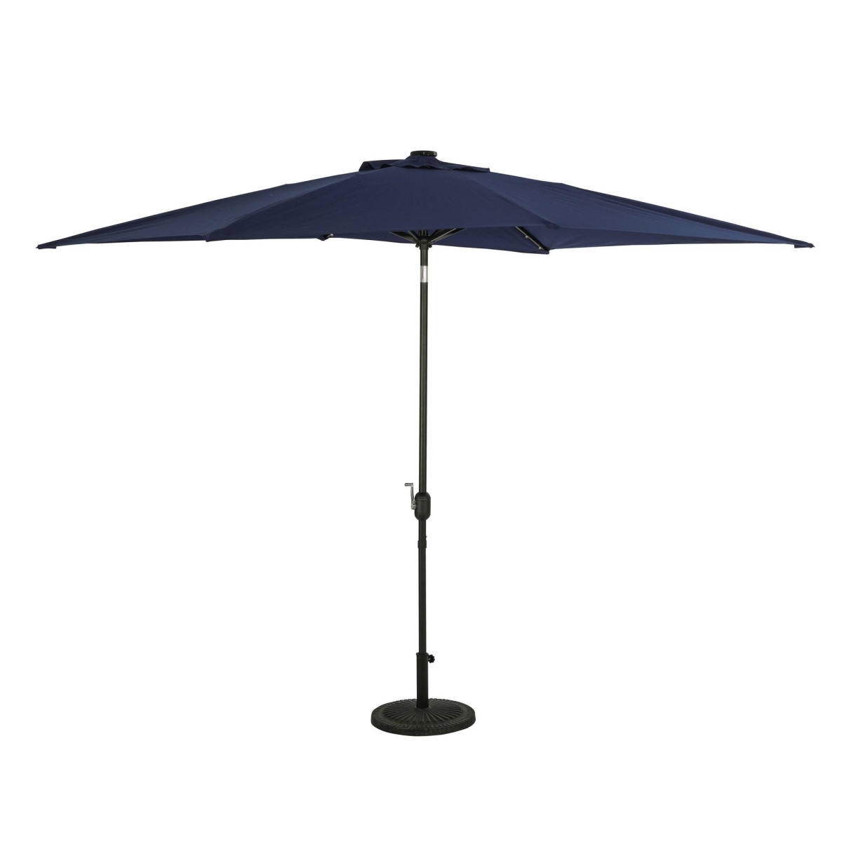 NU6865 6.5 x 10 ft. Nassau Rectangular Market Umbrella with LED Bulb Lights, Navy Blue - Breez-Tex