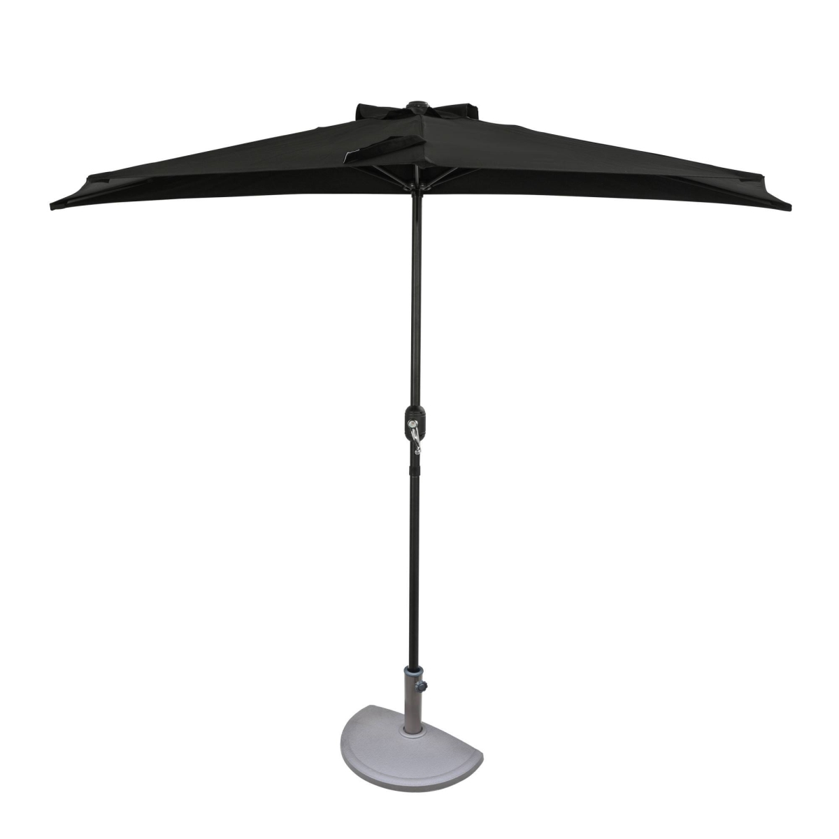 9 ft. Polyester Lanai Half-Umbrella - Black