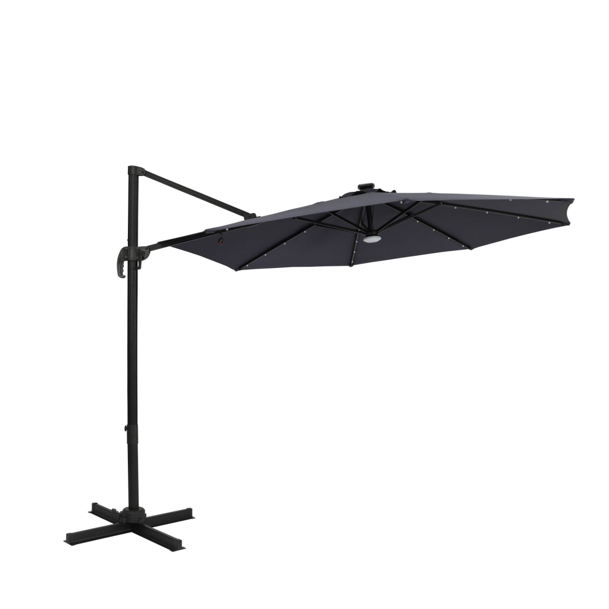Picture of Blue Wave NU6872 10 ft. Santiago II Octagon Cantilever Umbrella with X-Stand & LED Bulb Lights&#44; Slate Grey - Polyester