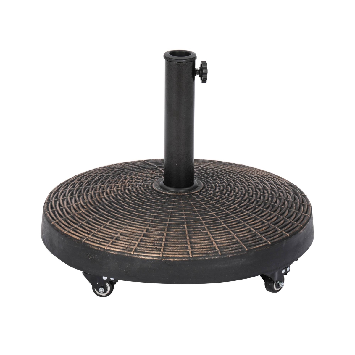 Picture of Blue Wave NU6892 50 lbs All-Weather Outdoor Square Resin Umbrella Base with Wheels - Bronze