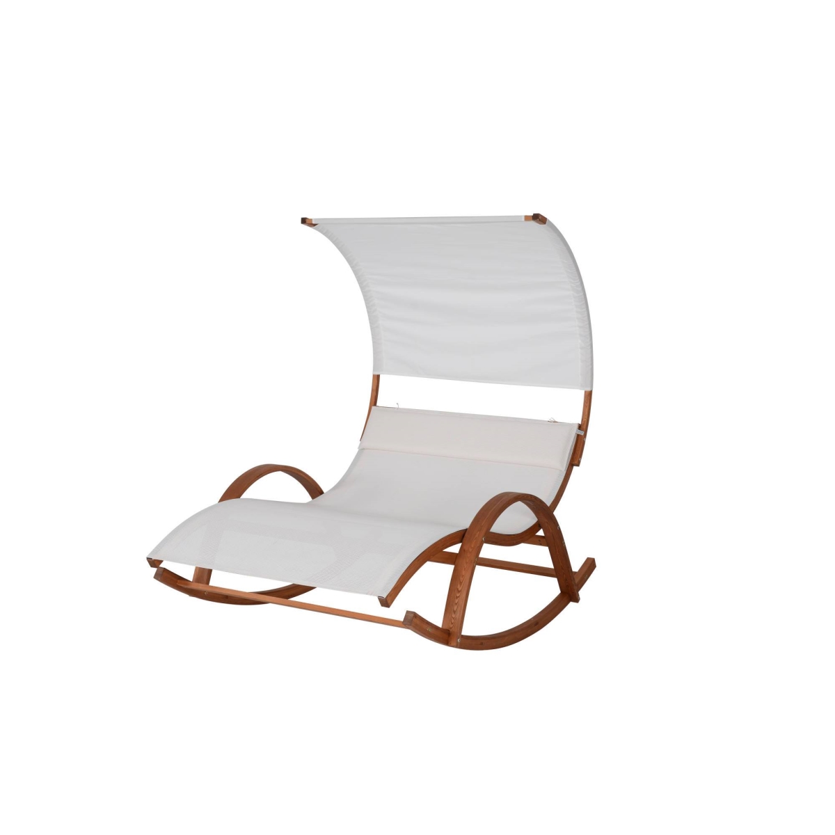Picture of Blue Wave NU6903 Bentwood Breeze Wood Frame Dual Rocking Lounger&#44; White