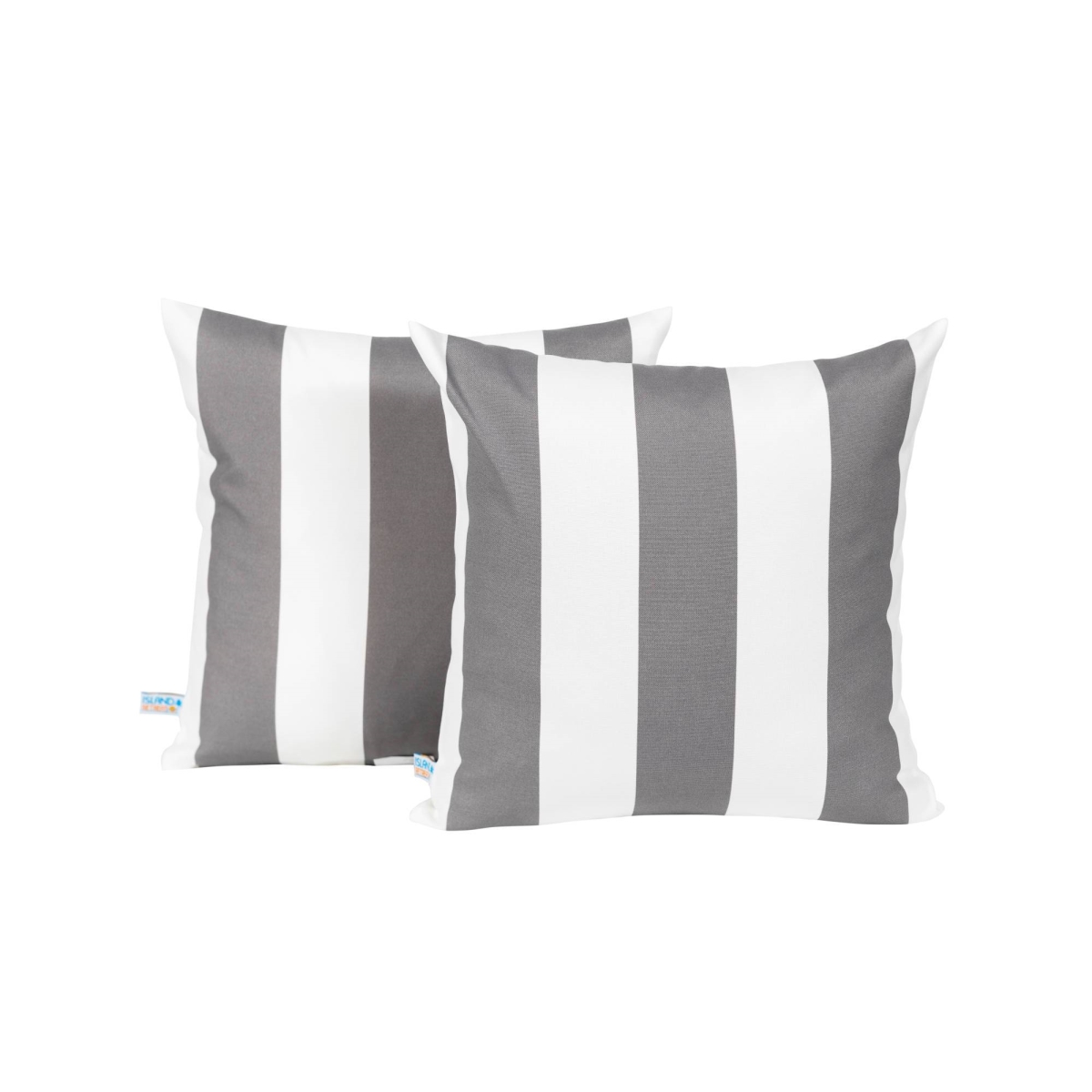 NU6926 Outdoor Throw Pillow, Slate Grey Stripe - Pack of 2