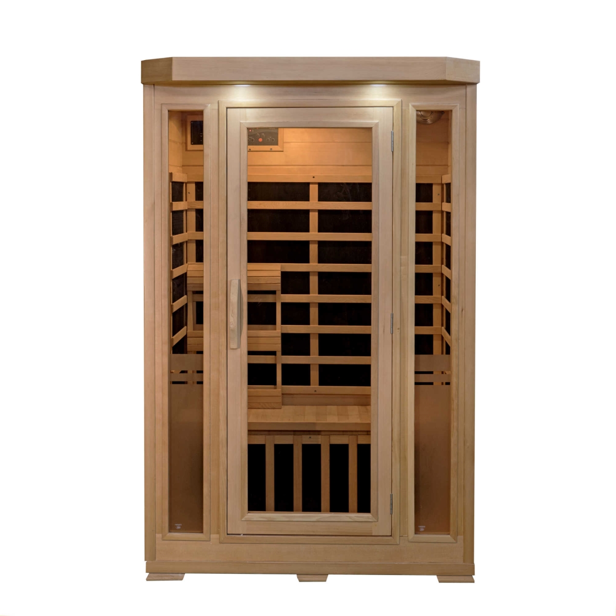 Picture of Blue Wave SA7018 Sonoma 2-Person Hemlock Infrared Sauna with 6 Carbon Heaters&#44; Natural & Clear