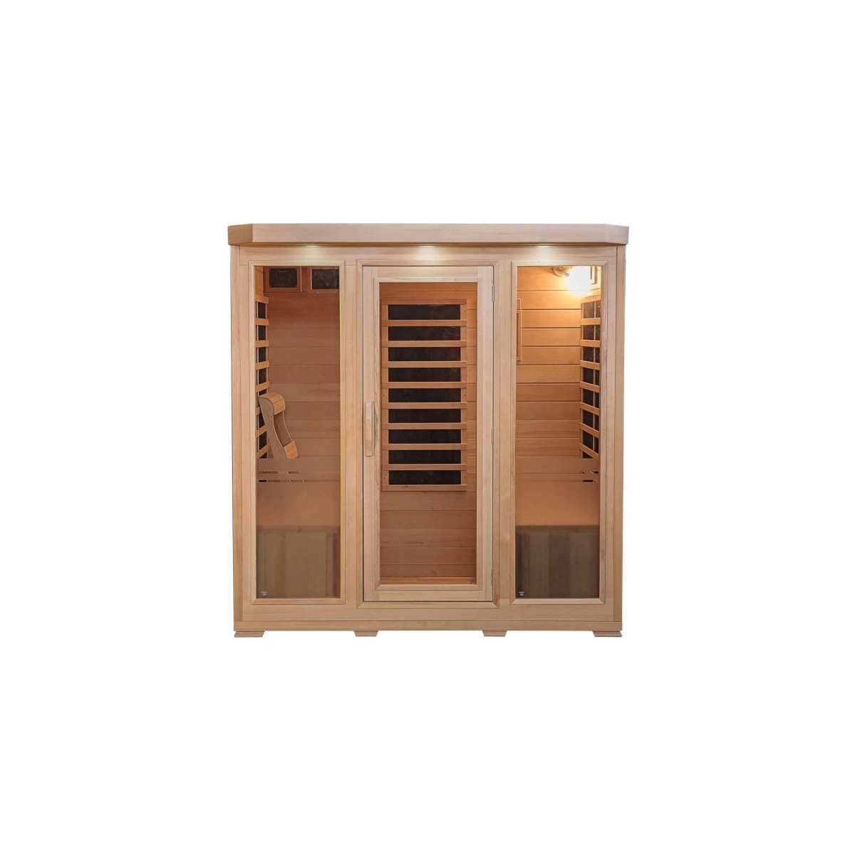 Picture of Blue Wave SA7020 Sonoma 4-Person Hemlock Infrared Sauna with 9 Carbon Heaters&#44; Natural & Clear