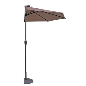 Picture of Blue Wave NU5409CF 9 ft. Lanai Half Umbrella in Coffee Polyester - Brown