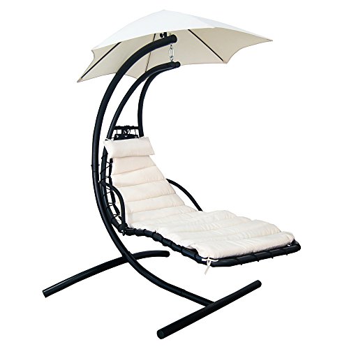 Picture of Blue Wave NU3215 Island Retreat Hanging Lounge with Shade Canopy in Canvas Beige