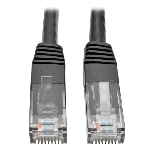 Cat6 Molded Male to Male Patch Cable, Black - 10 ft.