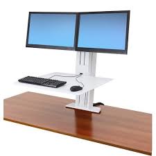 33-407-062 Workfit-SR Dual Monitor Sit-Stand & Desktop Workstation - White -  ERGOTRON