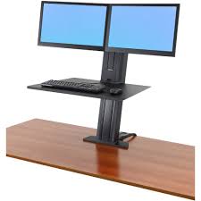 Picture of Ergotron 33-407-085 Workfit-SR Dual Monitor Sit-Stand & Desktop Workstation - Black