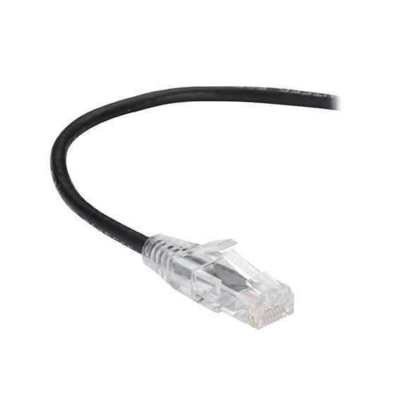 Slim-Net 28-AWG CAT6A 500-MHz Ethernet PVC Patch Cable - Black - 3 ft.